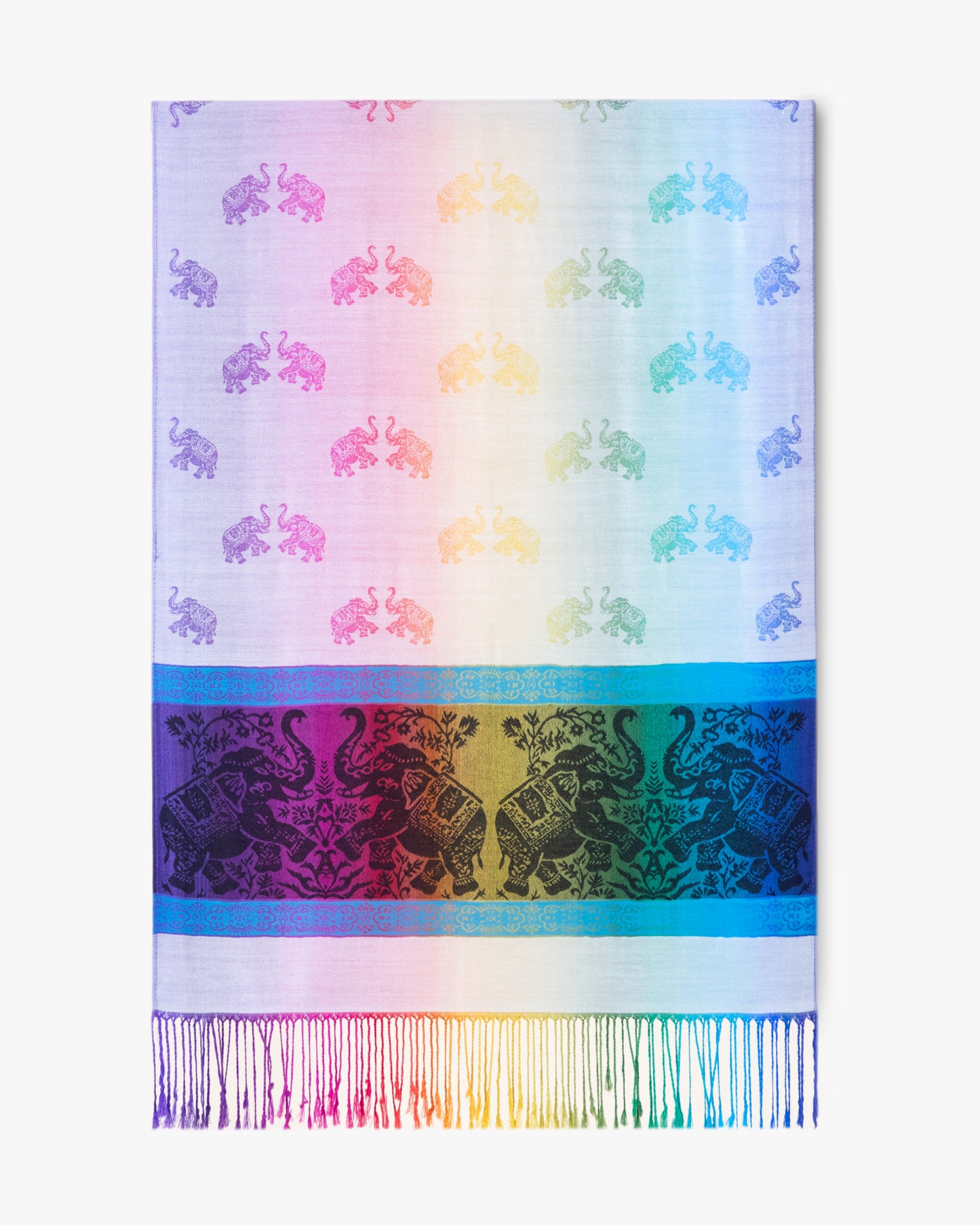 Elephant Rainbow Ombre Pashmina