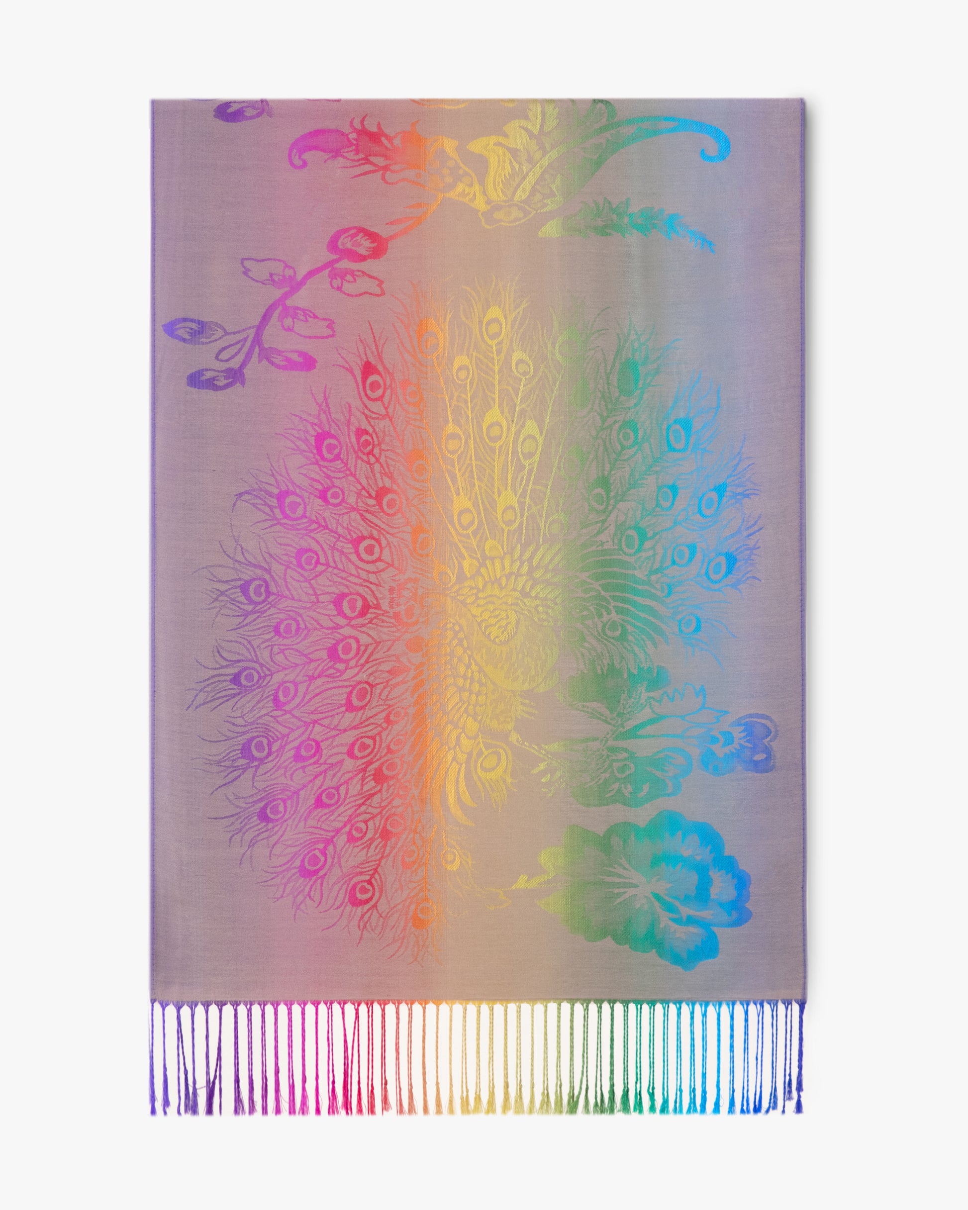 Peacock Rainbow Ombre Pashmina