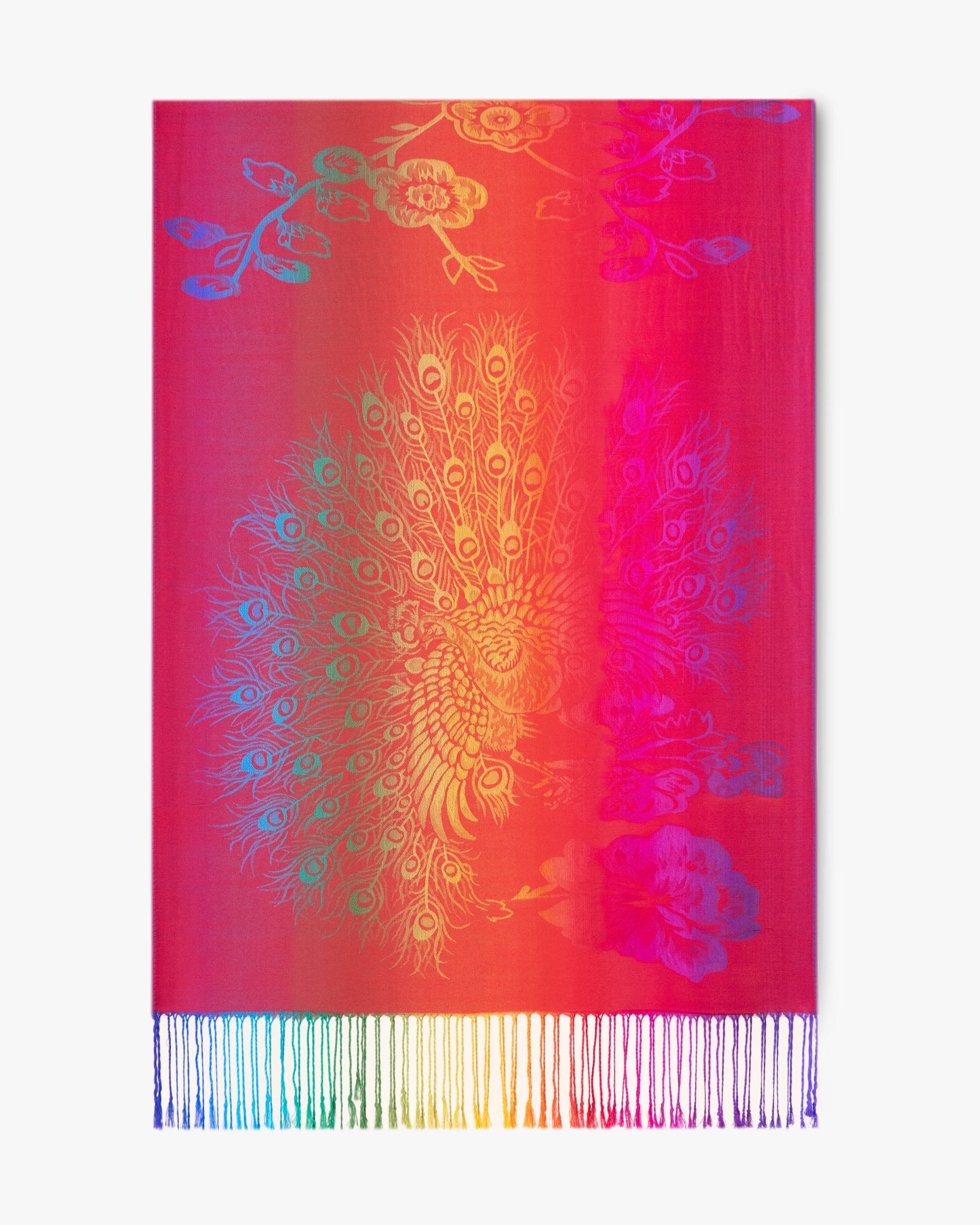 Peacock Rainbow Ombre Pashmina