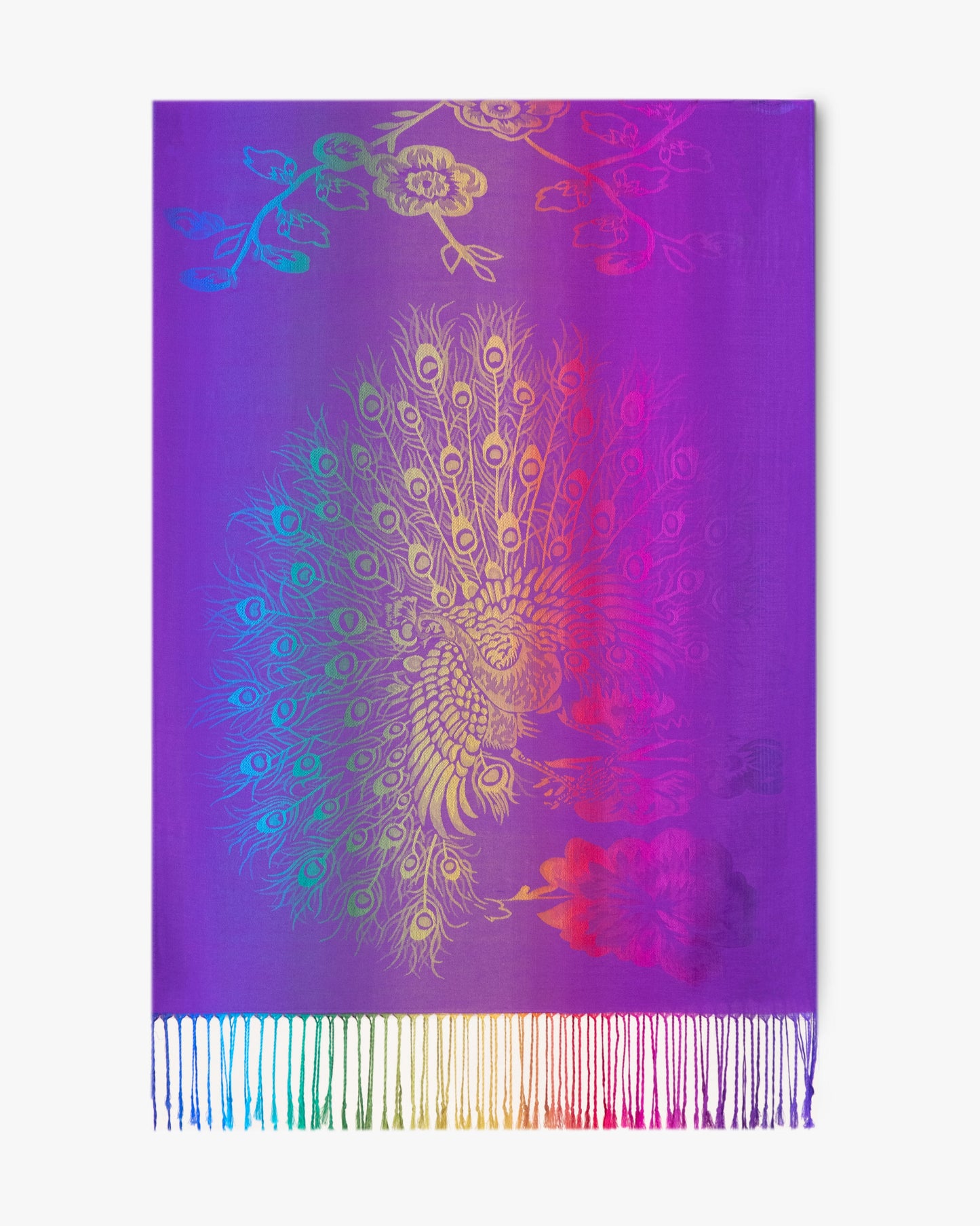 Peacock Rainbow Ombre Pashmina