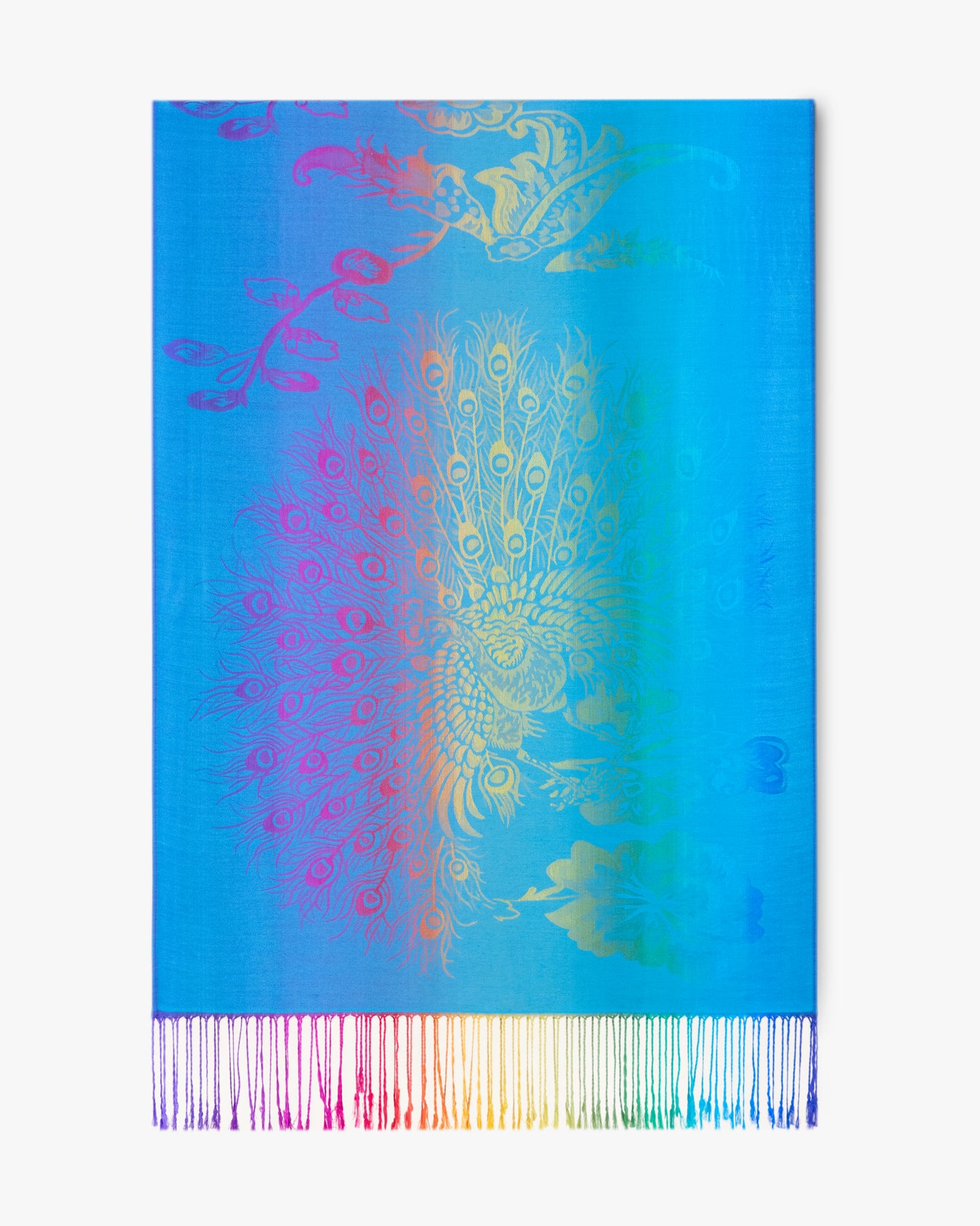 Peacock Rainbow Ombre Pashmina