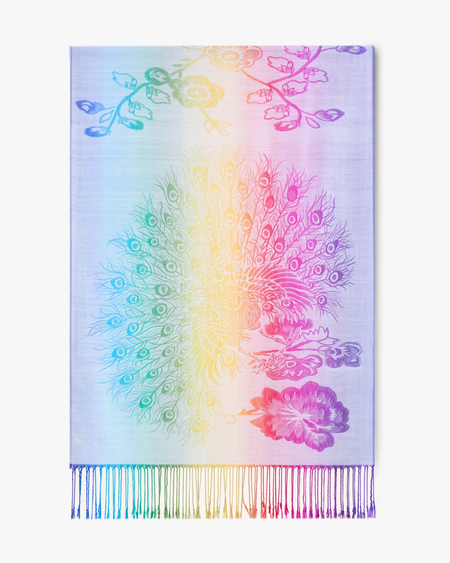 Peacock Rainbow Ombre Pashmina