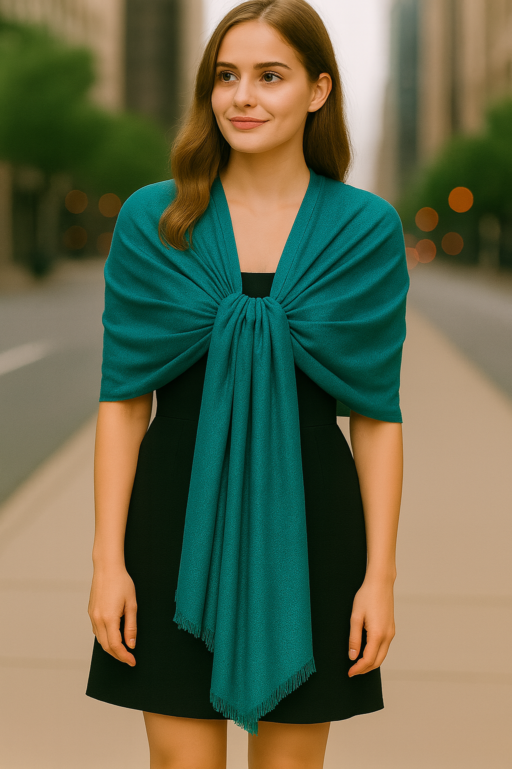 Solid Metalic Pashmina Scarf