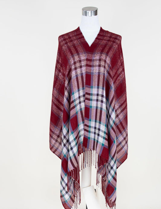 Vibrant Plaid Pattern Pashmina Scarf