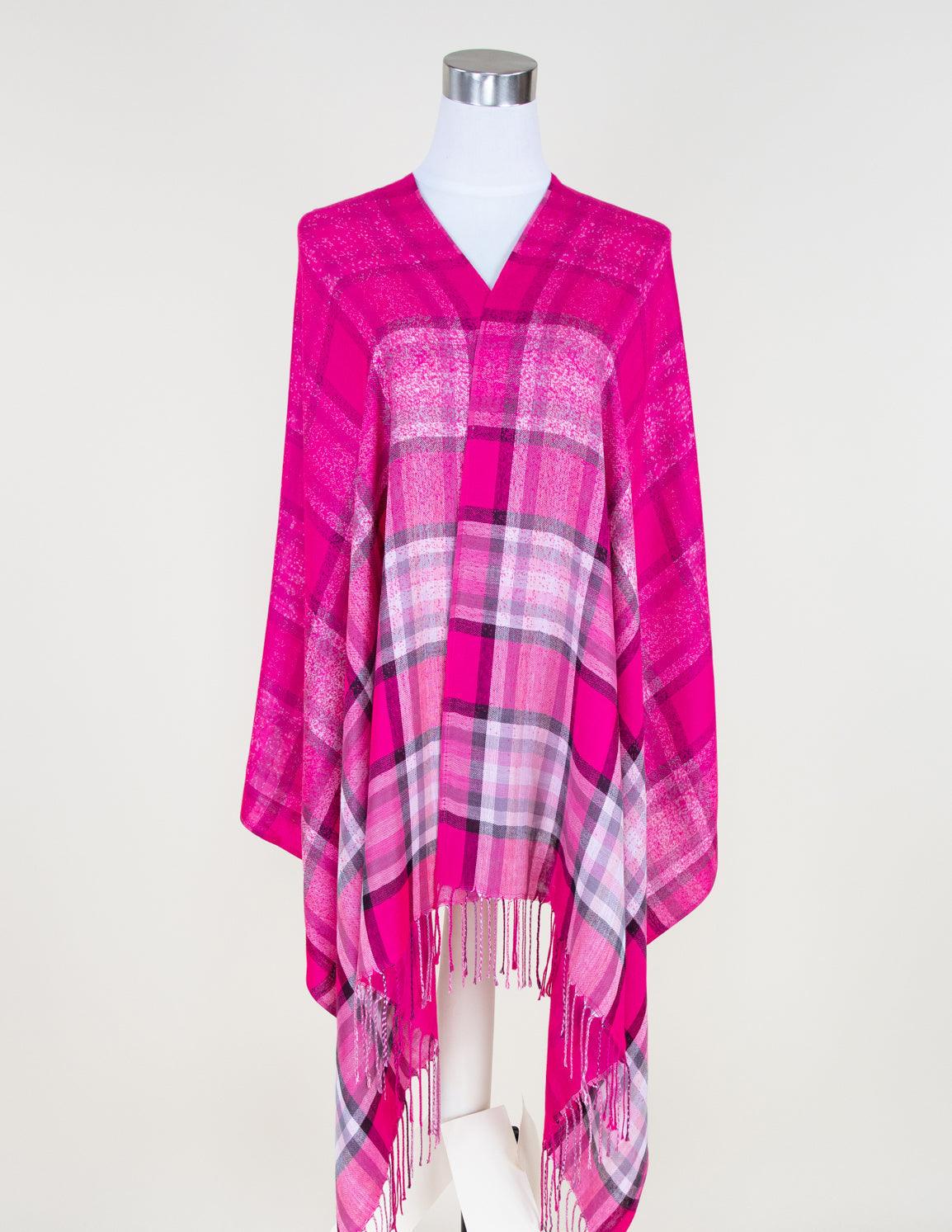 Vibrant Plaid Pattern Pashmina Scarf