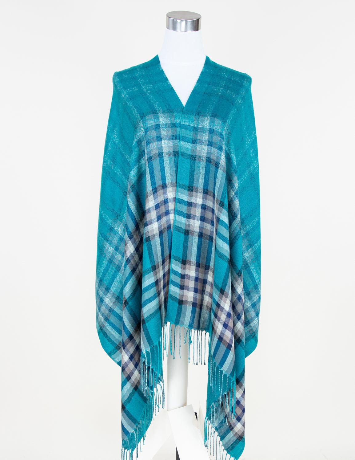 Vibrant Plaid Pattern Pashmina Scarf