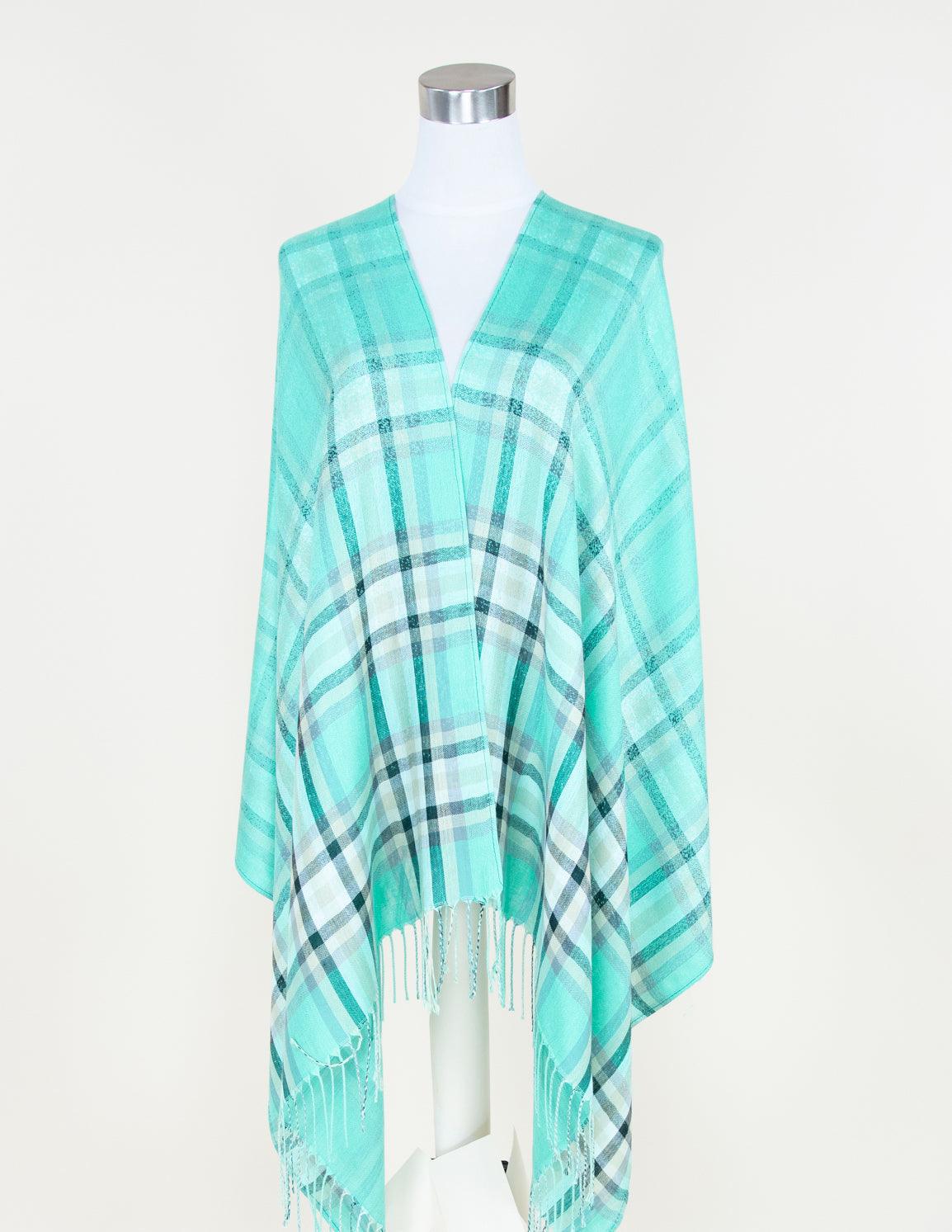 Vibrant Plaid Pattern Pashmina Scarf