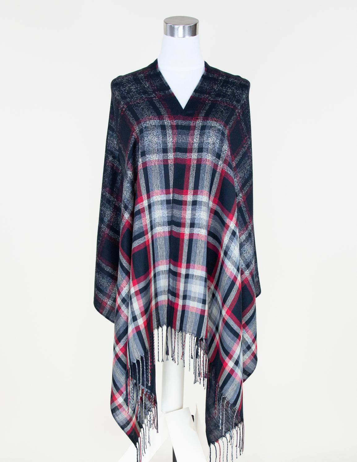 Vibrant Plaid Pattern Pashmina Scarf