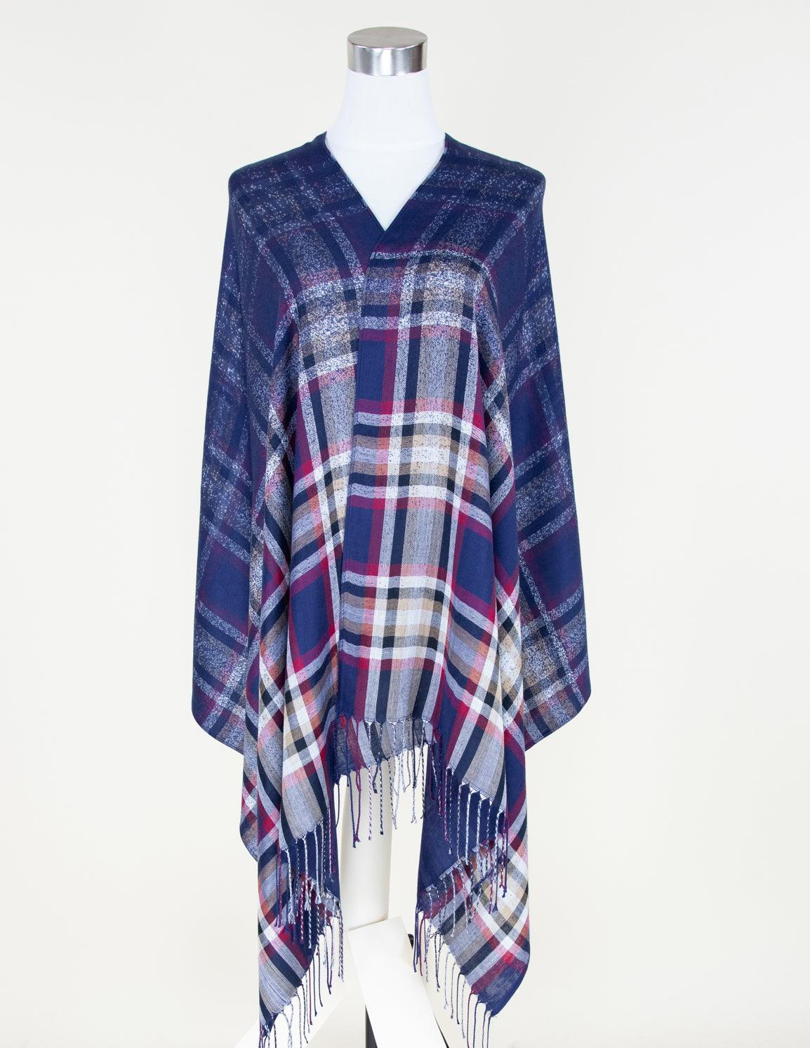 Vibrant Plaid Pattern Pashmina Scarf