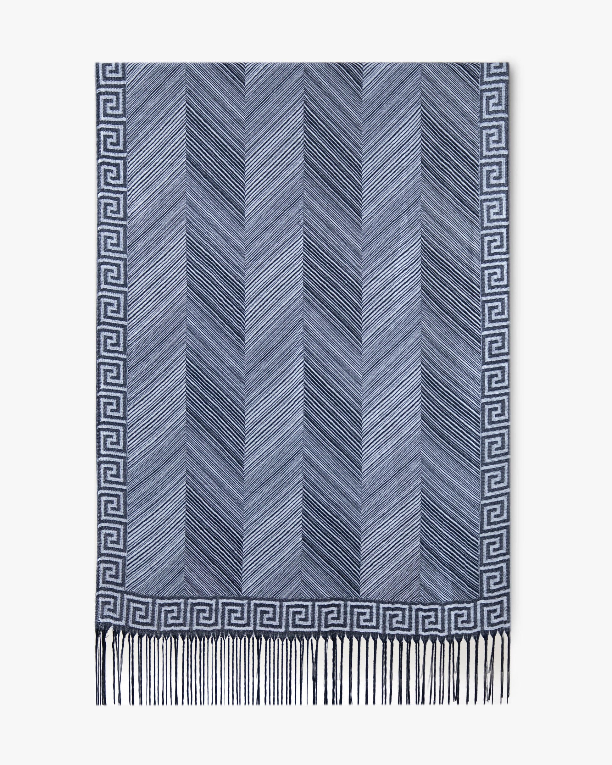 Herringbone Greek Key Border Pashmina