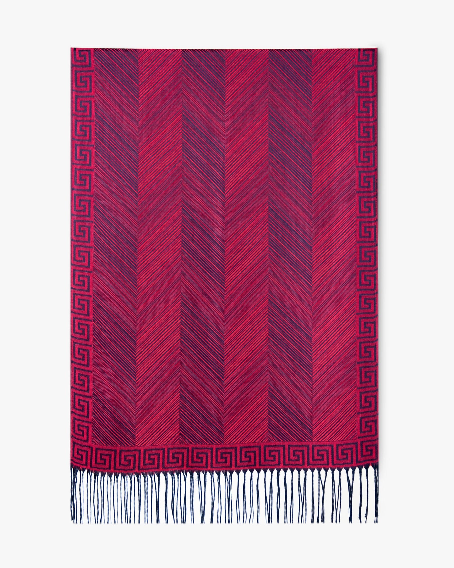 Herringbone Greek Key Border Pashmina