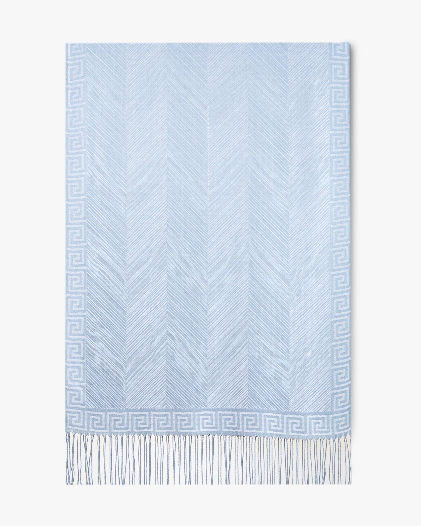 Herringbone Greek Key Border Pashmina