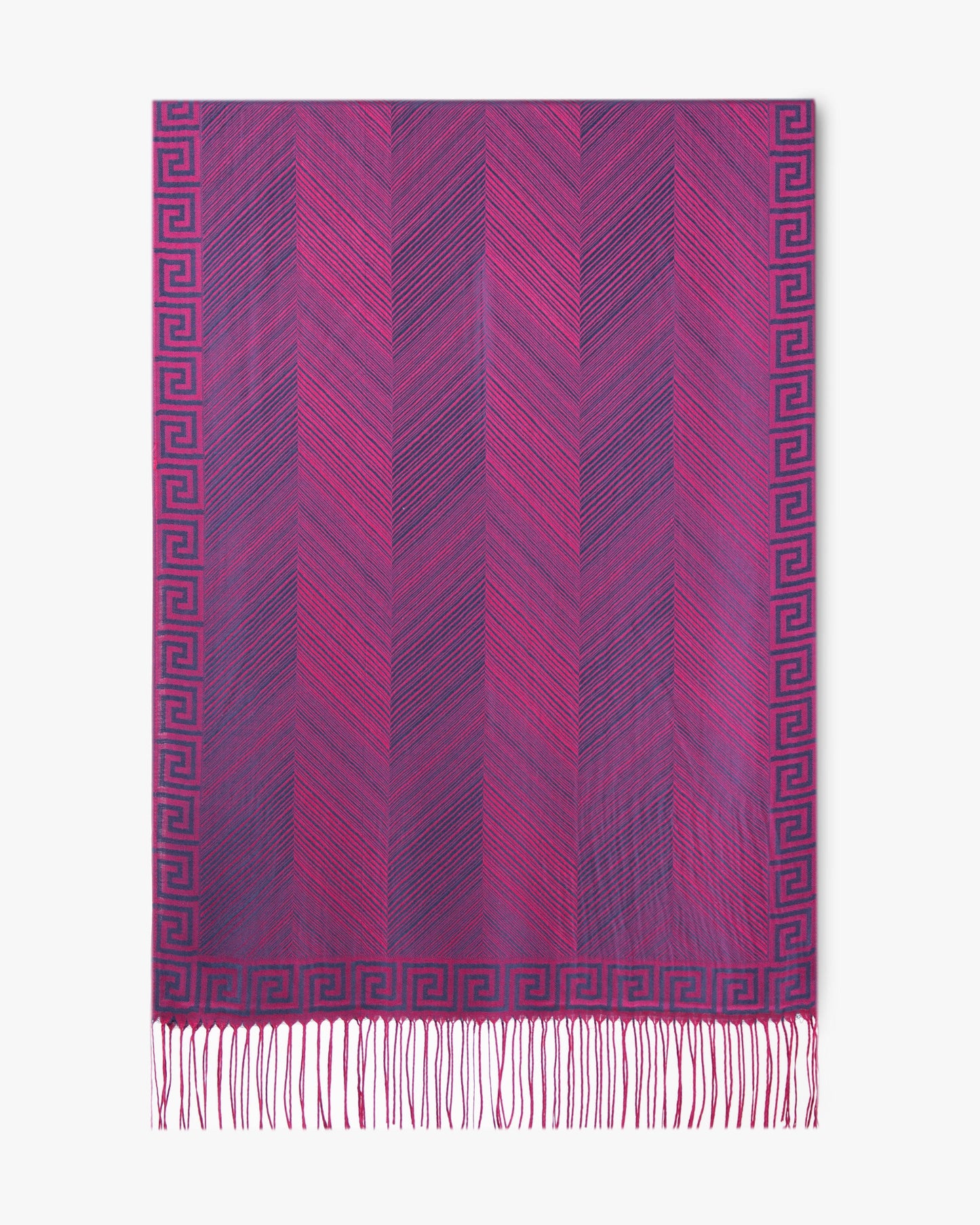 Herringbone Greek Key Border Pashmina