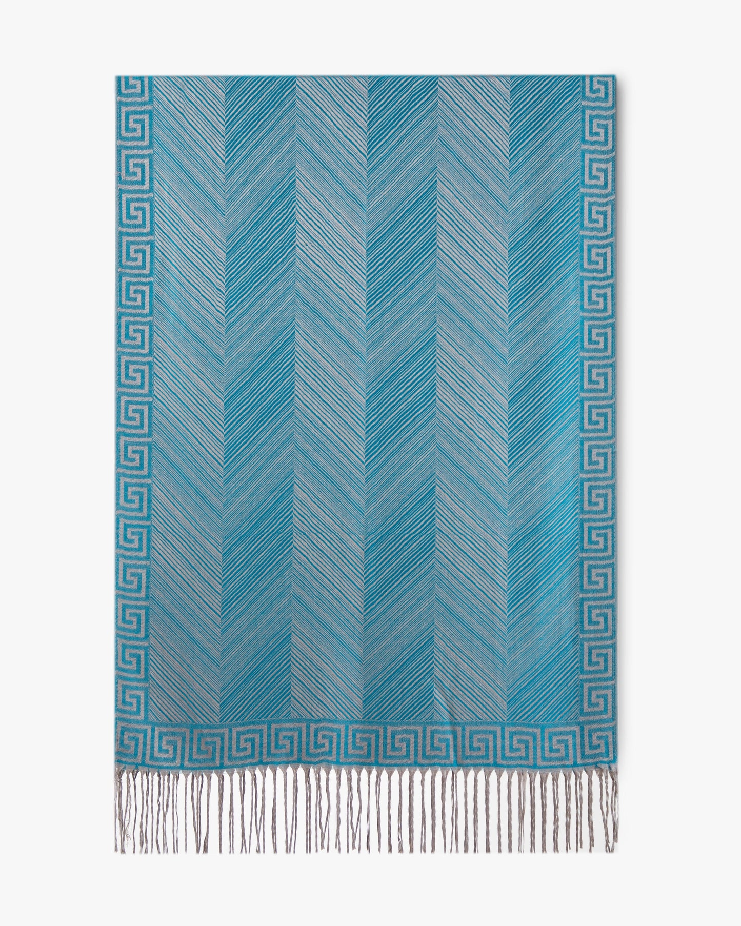 Herringbone Greek Key Border Pashmina