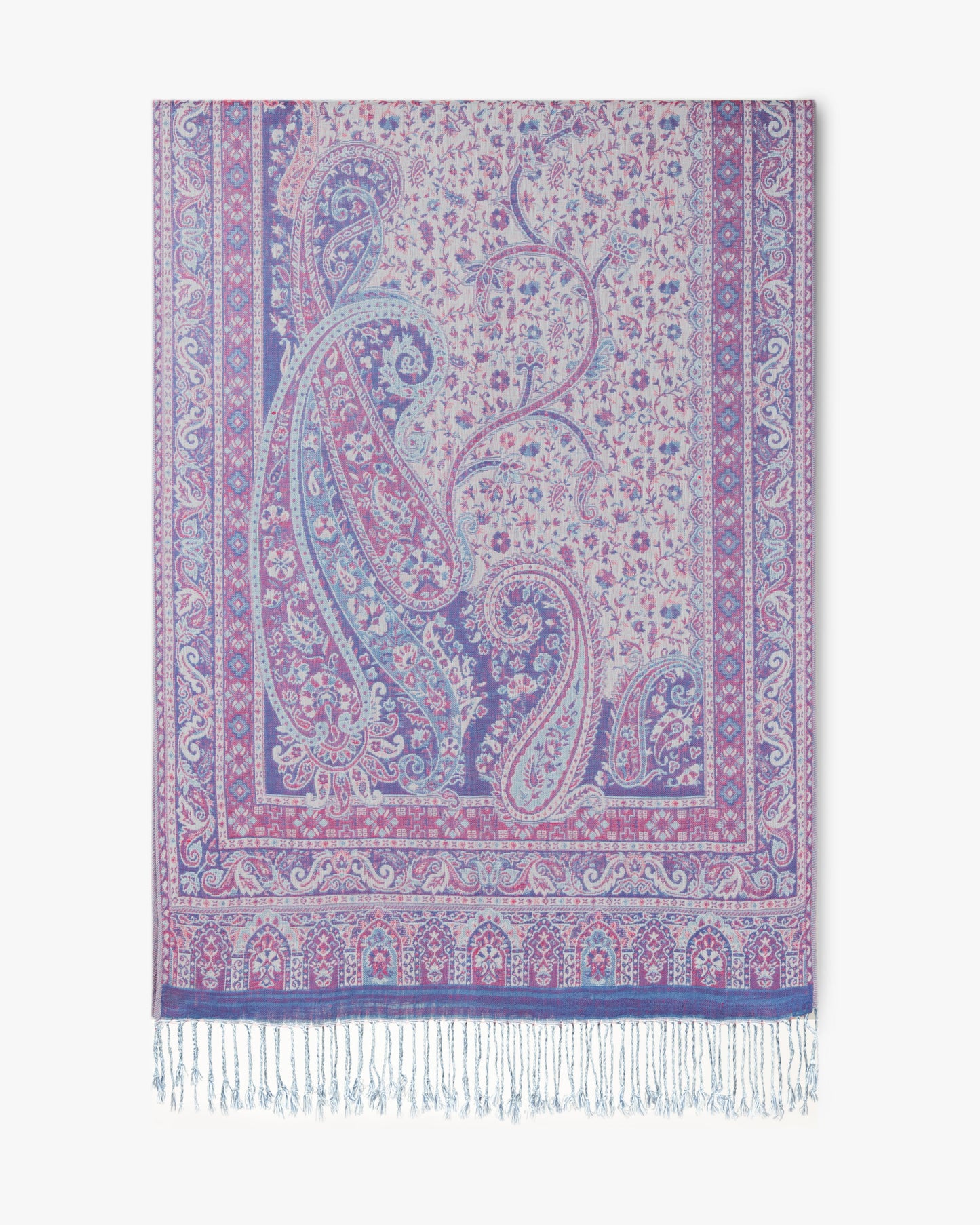 Corner Paisley Solid Border Pashmina