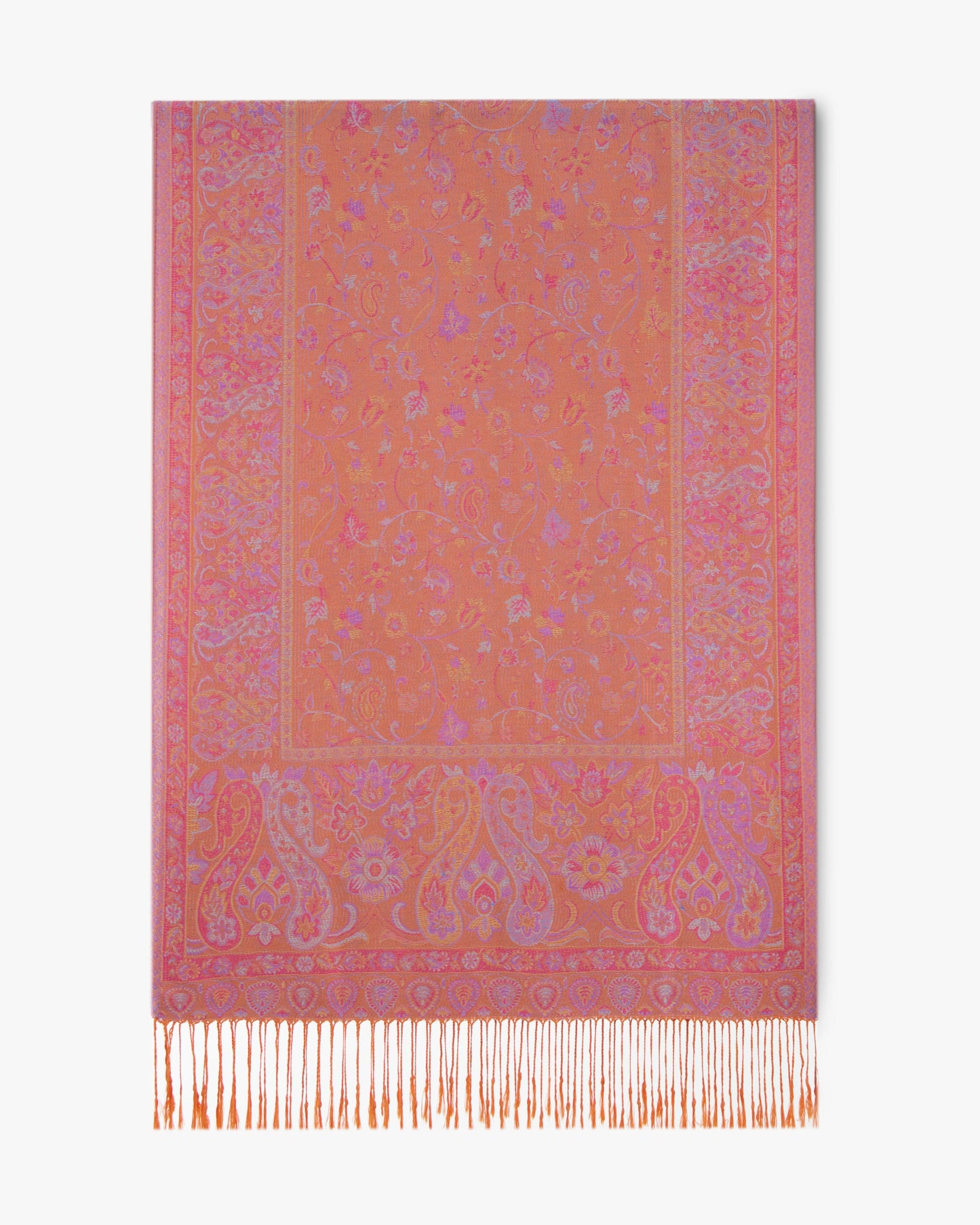 Floral Pattern w/ Paisley Border Pashmina