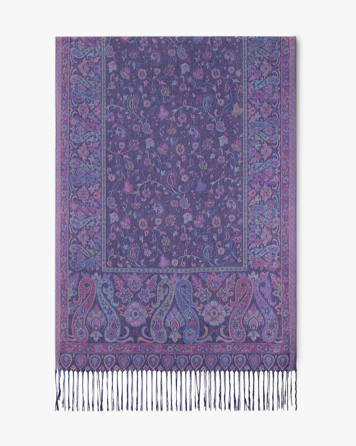Floral Pattern w/ Paisley Border Pashmina