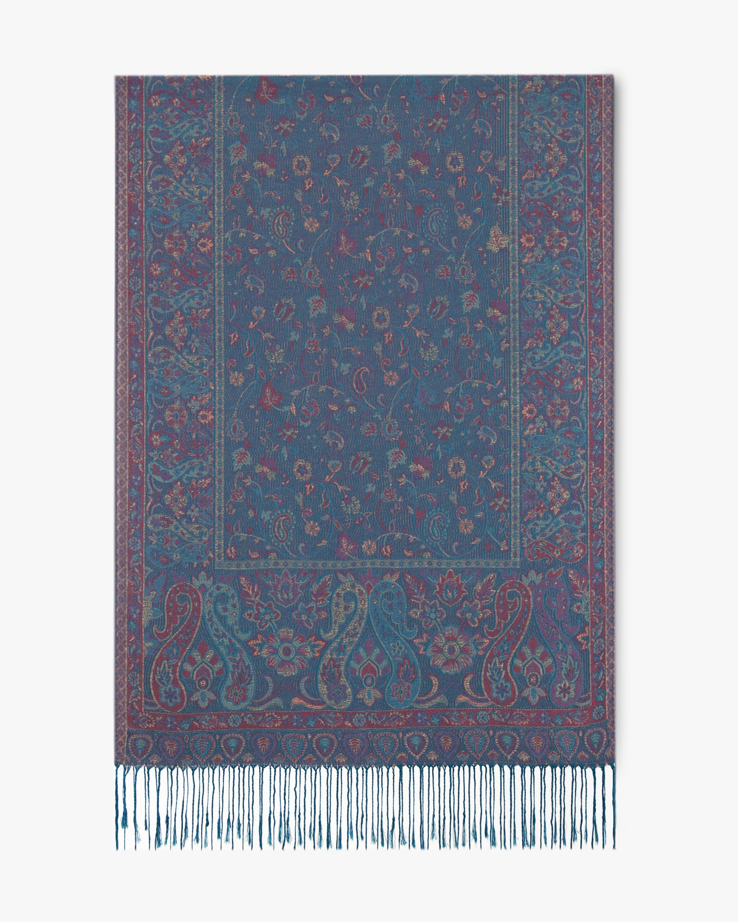 Floral Pattern w/ Paisley Border Pashmina