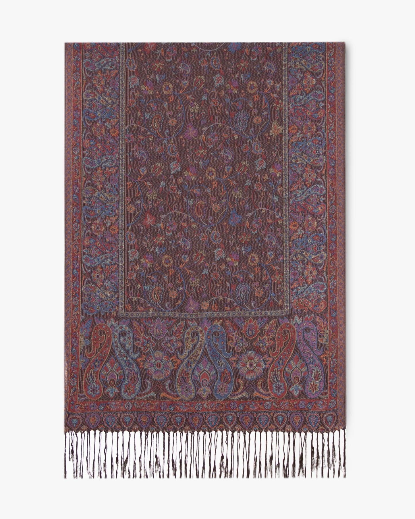 Floral Pattern w/ Paisley Border Pashmina