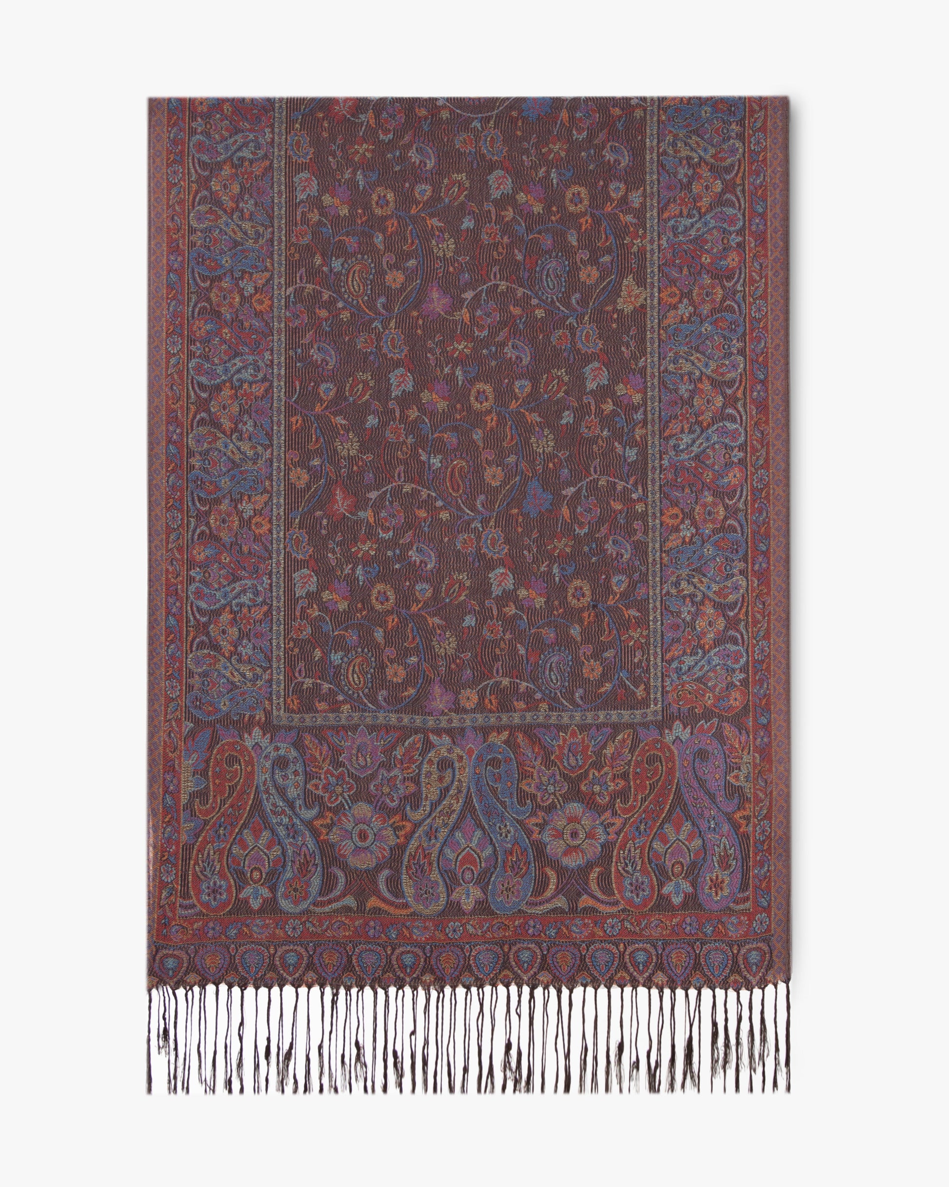 Floral Pattern w/ Paisley Border Pashmina