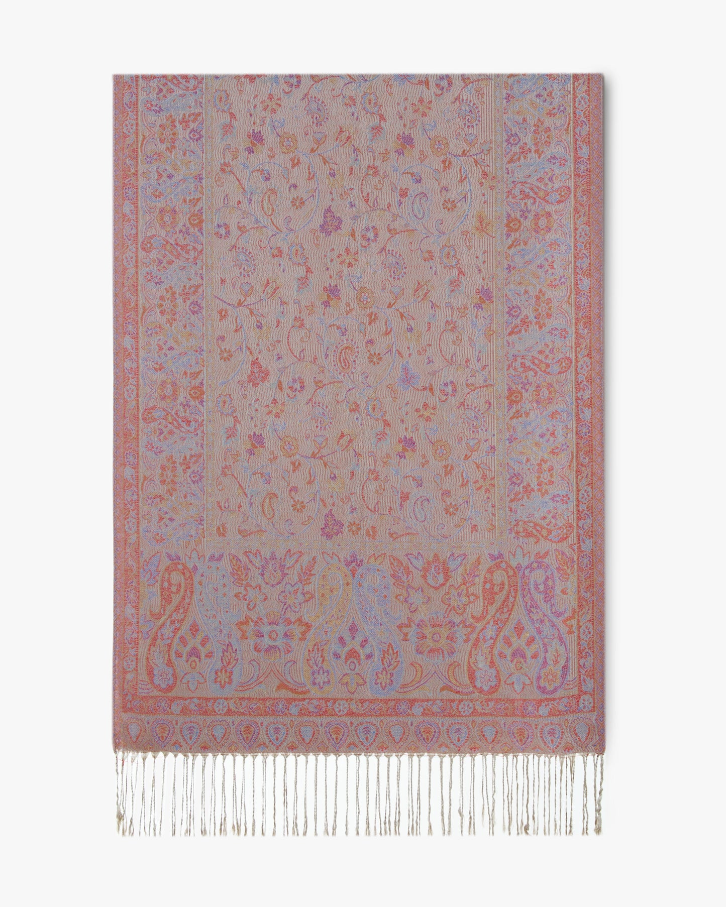 Floral Pattern w/ Paisley Border Pashmina