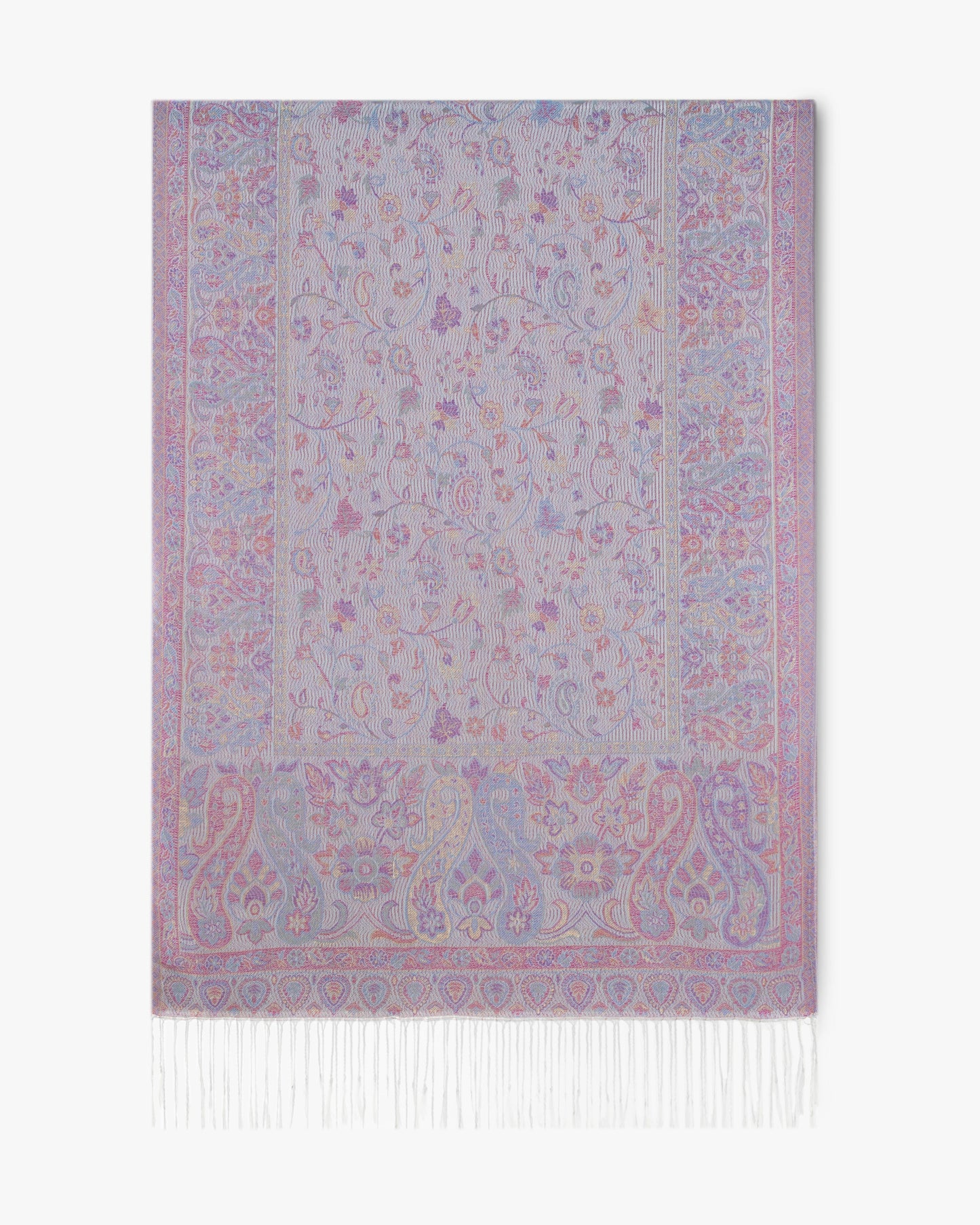 Floral Pattern w/ Paisley Border Pashmina
