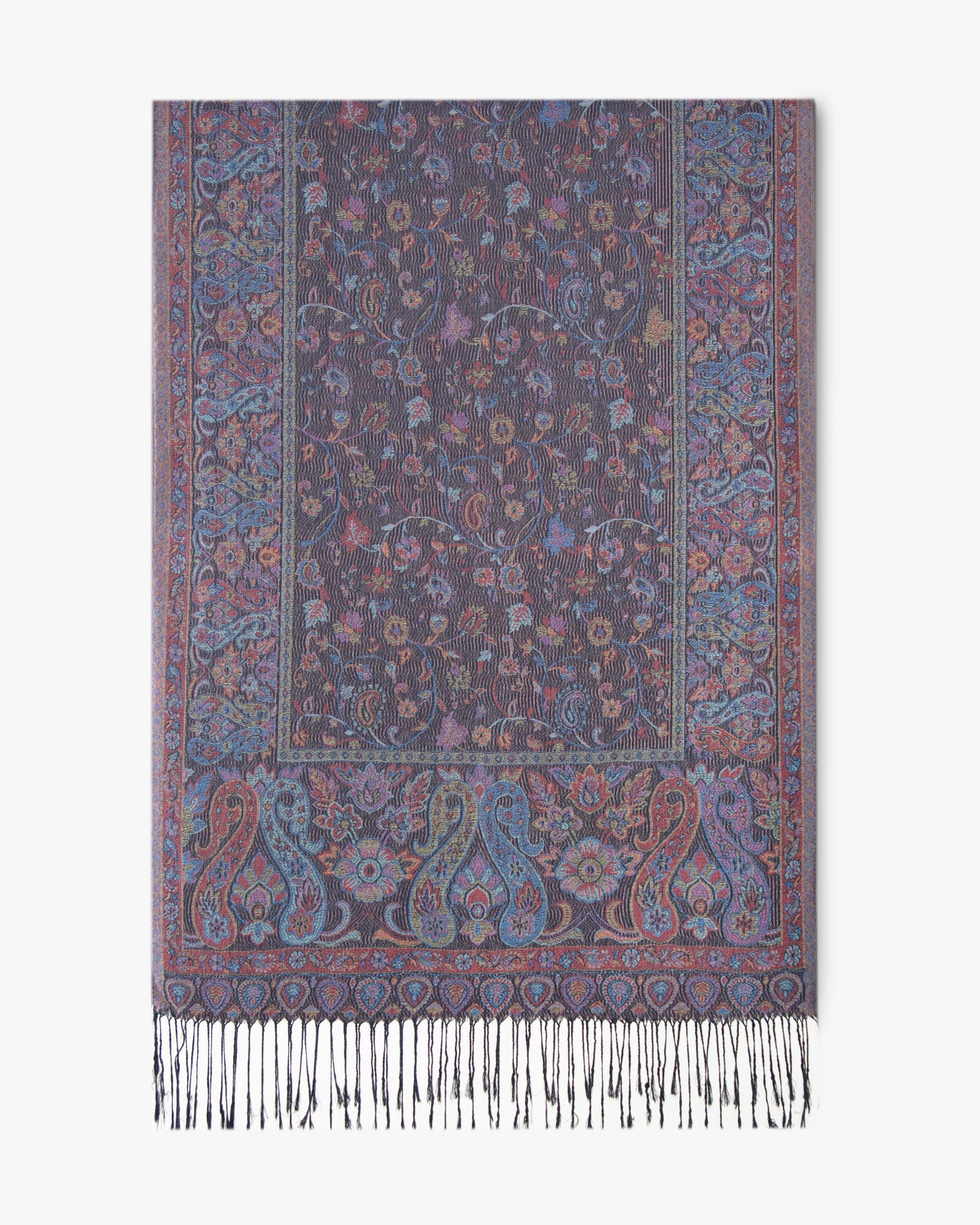 Floral Pattern w/ Paisley Border Pashmina