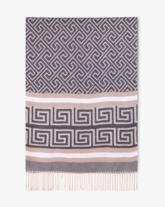 Greek Key w/ Solid Lines Pashmina
