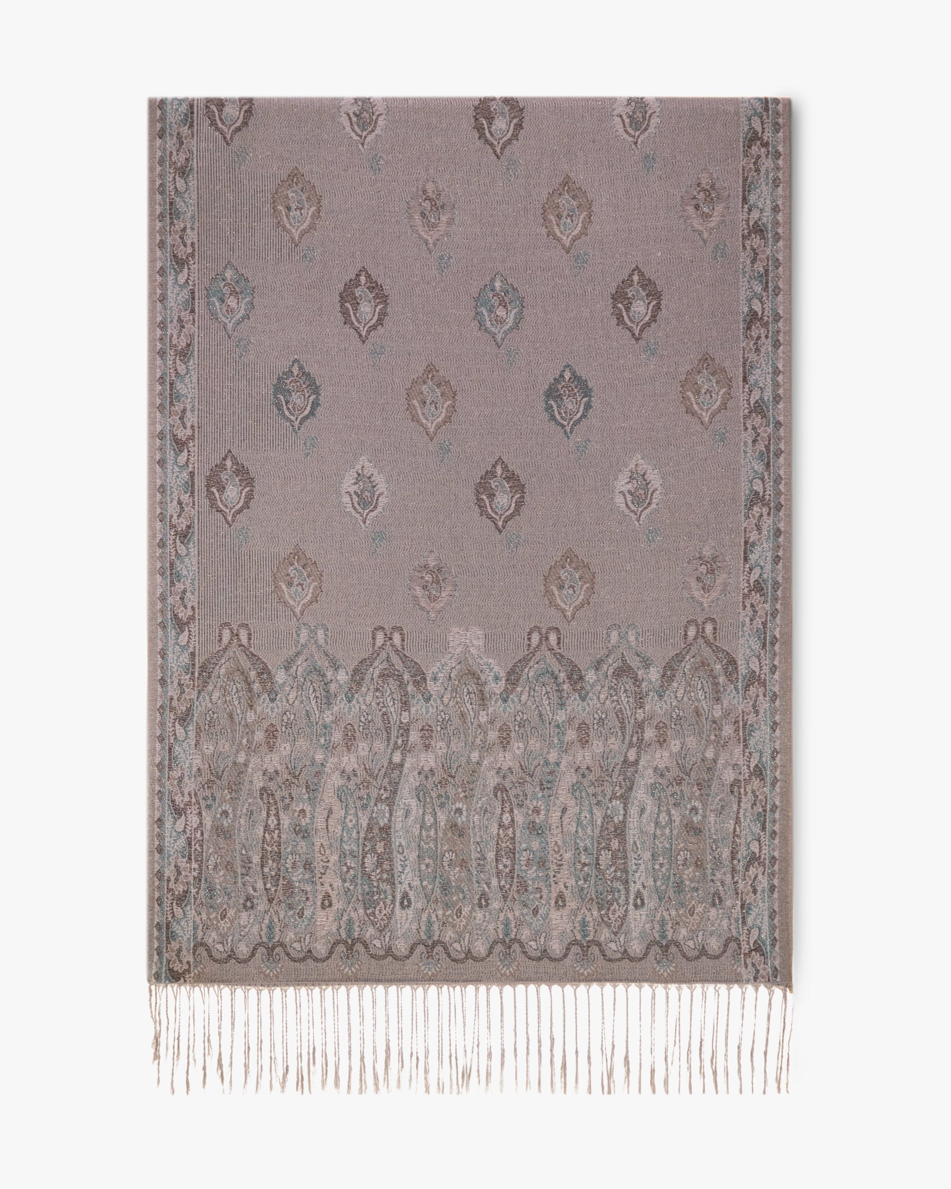 Antique Botanical Paisley Shimmering Pashmina