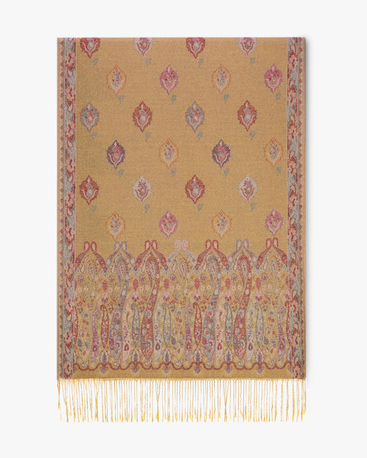 Antique Botanical Paisley Shimmering Pashmina