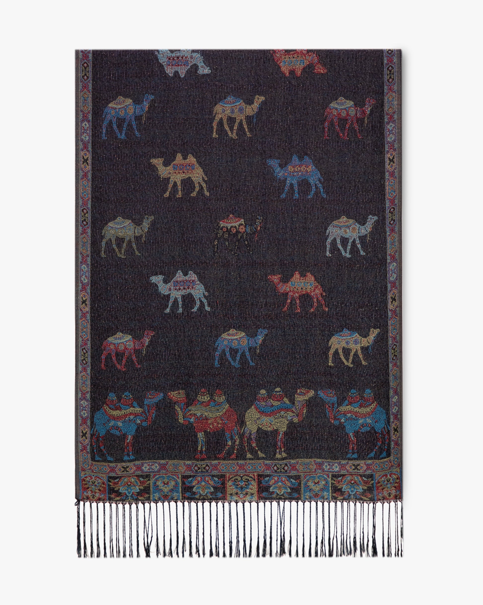 Camel Paisley Shimmering Pashmina