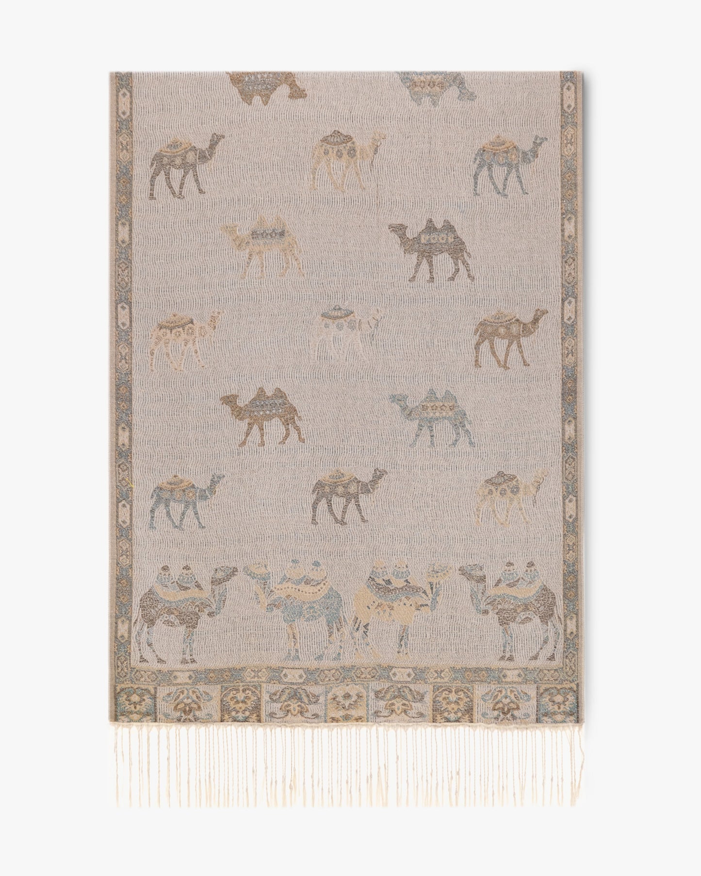 Camel Paisley Shimmering Pashmina