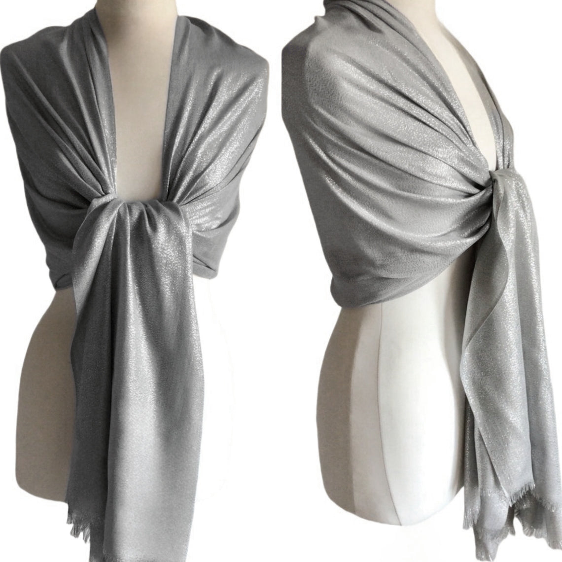 Solid Metalic Pashmina